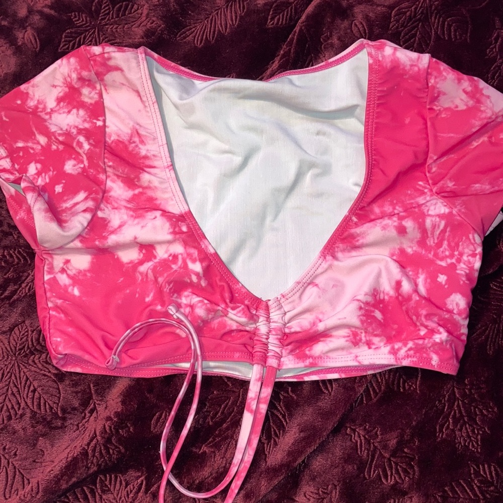 Pink Tie Dye Bikini Top